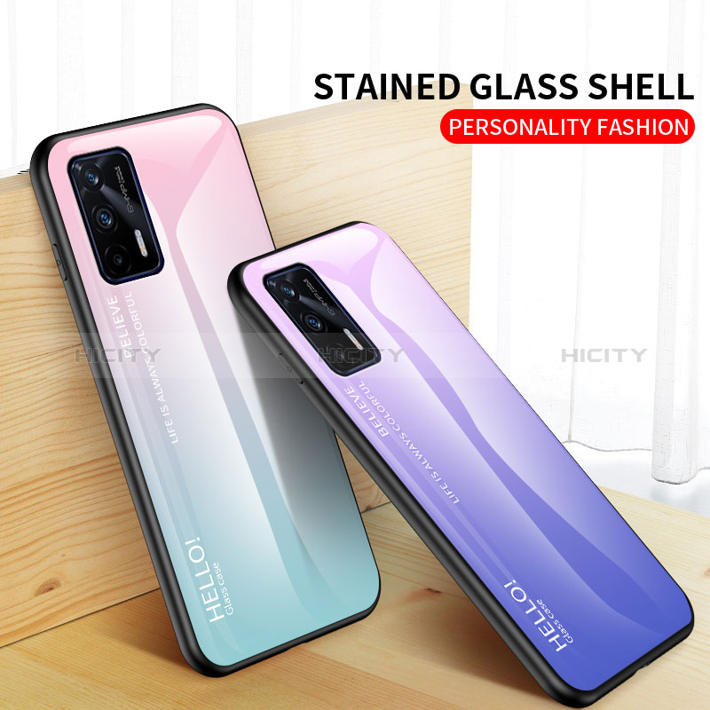 Carcasa Bumper Funda Silicona Espejo Gradiente Arco iris LS1 para Realme GT Neo 5G