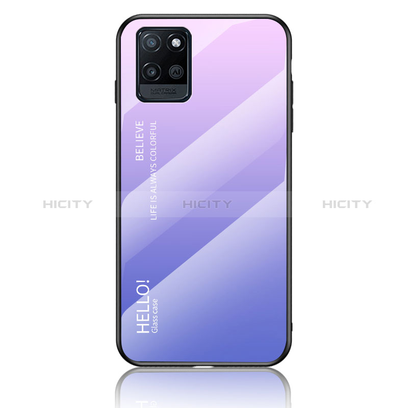 Carcasa Bumper Funda Silicona Espejo Gradiente Arco iris LS1 para Realme V11 5G