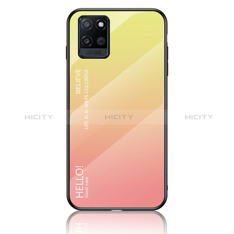 Carcasa Bumper Funda Silicona Espejo Gradiente Arco iris LS1 para Realme V11s 5G