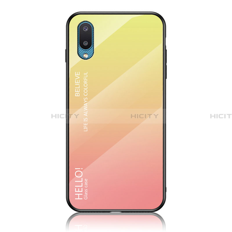 Carcasa Bumper Funda Silicona Espejo Gradiente Arco iris LS1 para Samsung Galaxy A02