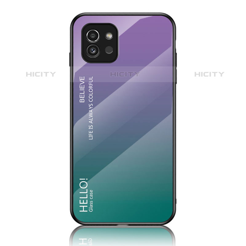 Carcasa Bumper Funda Silicona Espejo Gradiente Arco iris LS1 para Samsung Galaxy A03 Multicolor