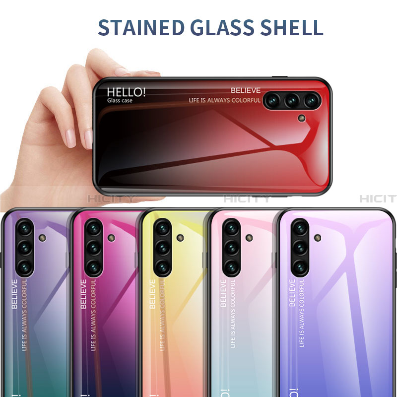 Carcasa Bumper Funda Silicona Espejo Gradiente Arco iris LS1 para Samsung Galaxy A13 5G