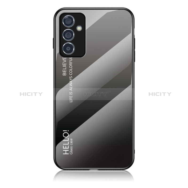 Carcasa Bumper Funda Silicona Espejo Gradiente Arco iris LS1 para Samsung Galaxy A15 4G Gris Oscuro