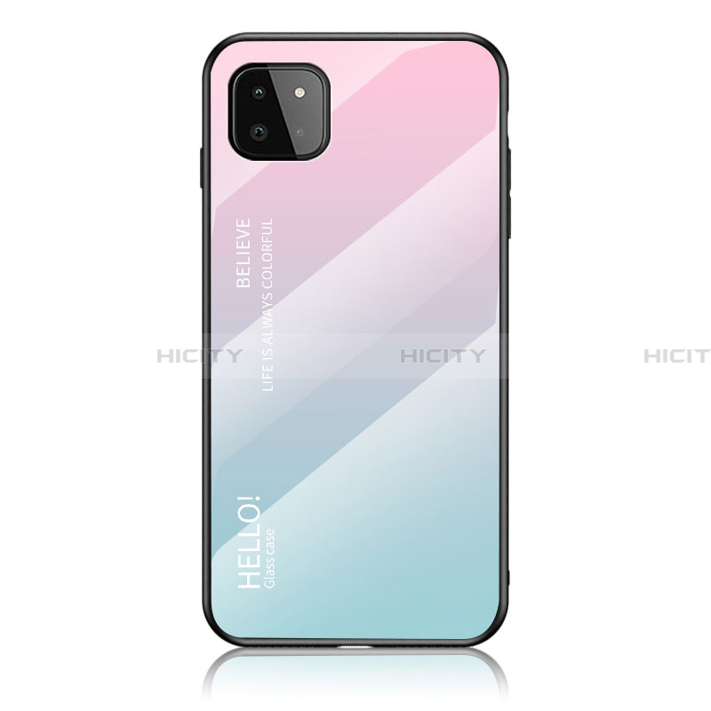 Carcasa Bumper Funda Silicona Espejo Gradiente Arco iris LS1 para Samsung Galaxy A22 5G