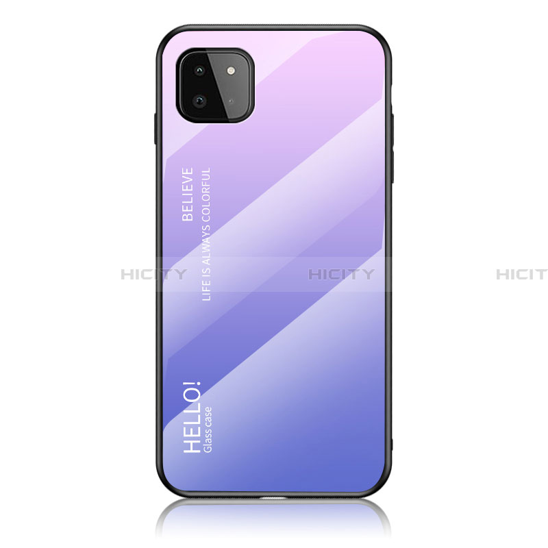 Carcasa Bumper Funda Silicona Espejo Gradiente Arco iris LS1 para Samsung Galaxy A22 5G