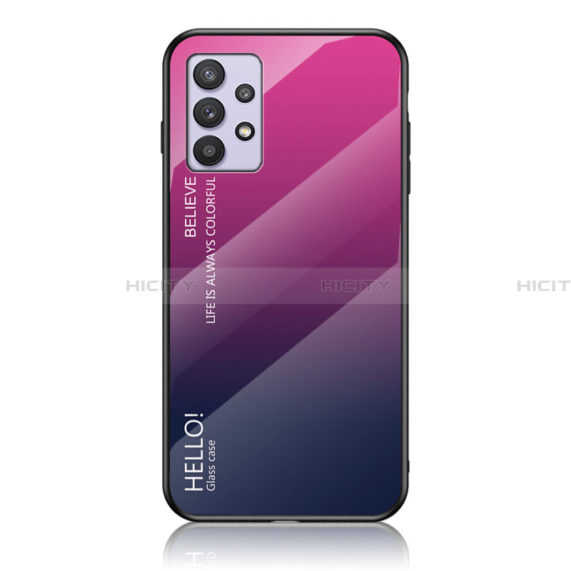 Carcasa Bumper Funda Silicona Espejo Gradiente Arco iris LS1 para Samsung Galaxy A32 5G