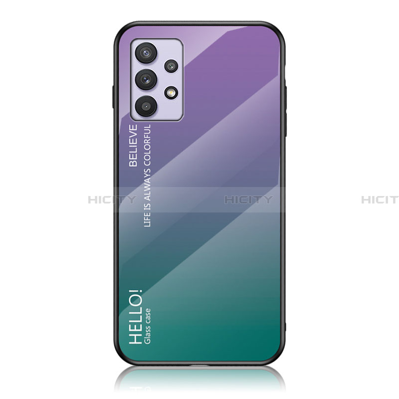 Carcasa Bumper Funda Silicona Espejo Gradiente Arco iris LS1 para Samsung Galaxy A32 5G