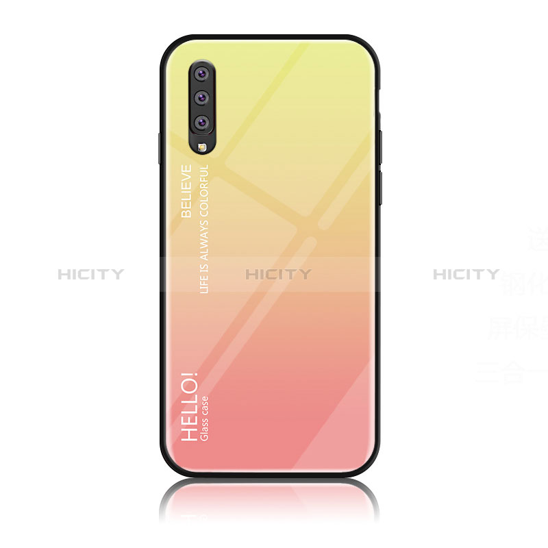 Carcasa Bumper Funda Silicona Espejo Gradiente Arco iris LS1 para Samsung Galaxy A70S