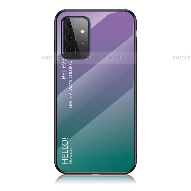 Carcasa Bumper Funda Silicona Espejo Gradiente Arco iris LS1 para Samsung Galaxy A72 4G Multicolor