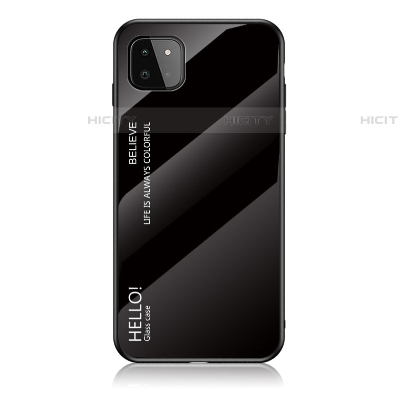 Carcasa Bumper Funda Silicona Espejo Gradiente Arco iris LS1 para Samsung Galaxy F42 5G Negro