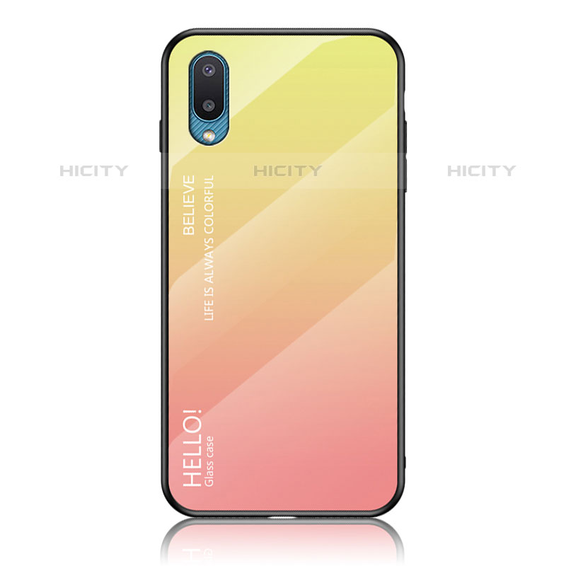 Carcasa Bumper Funda Silicona Espejo Gradiente Arco iris LS1 para Samsung Galaxy M02