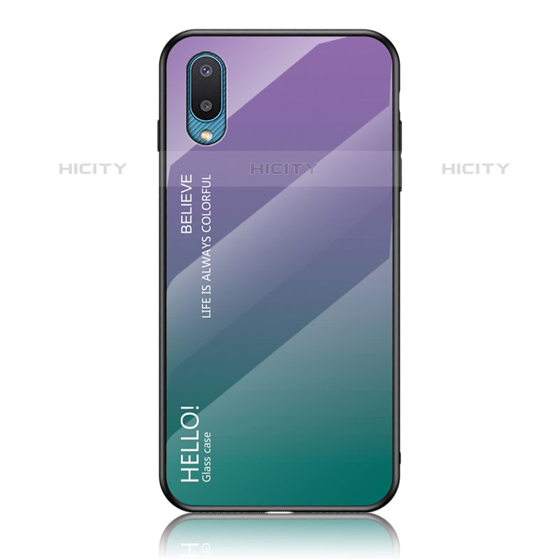 Carcasa Bumper Funda Silicona Espejo Gradiente Arco iris LS1 para Samsung Galaxy M02
