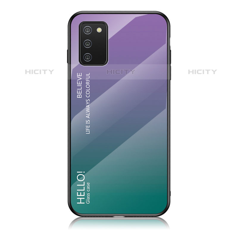 Carcasa Bumper Funda Silicona Espejo Gradiente Arco iris LS1 para Samsung Galaxy M02s