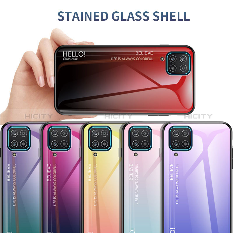 Carcasa Bumper Funda Silicona Espejo Gradiente Arco iris LS1 para Samsung Galaxy M12