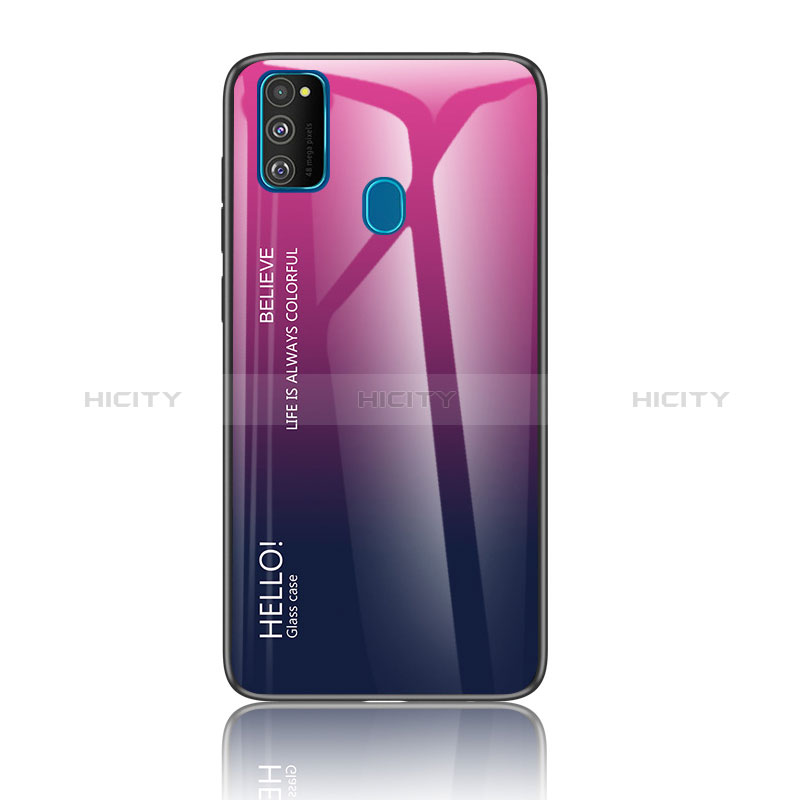 Carcasa Bumper Funda Silicona Espejo Gradiente Arco iris LS1 para Samsung Galaxy M30s