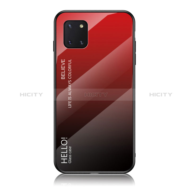 Carcasa Bumper Funda Silicona Espejo Gradiente Arco iris LS1 para Samsung Galaxy M60s Rojo