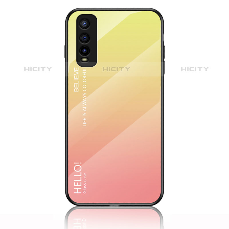 Carcasa Bumper Funda Silicona Espejo Gradiente Arco iris LS1 para Vivo Y70S 5G