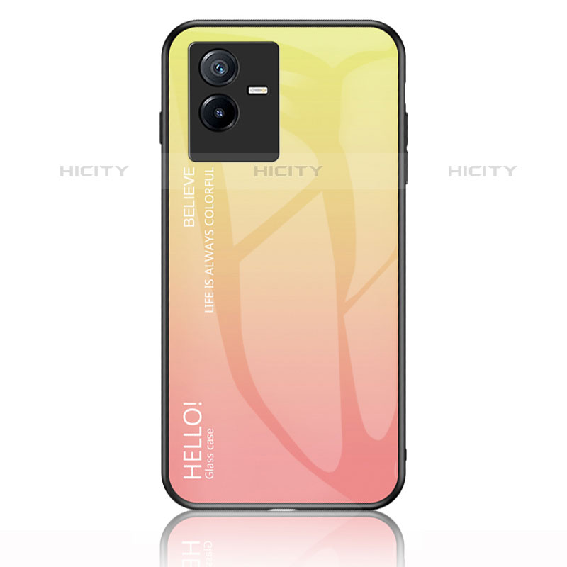 Carcasa Bumper Funda Silicona Espejo Gradiente Arco iris LS1 para Vivo Y73t