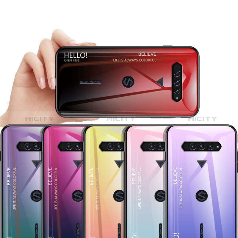 Carcasa Bumper Funda Silicona Espejo Gradiente Arco iris LS1 para Xiaomi Black Shark 4 Pro 5G