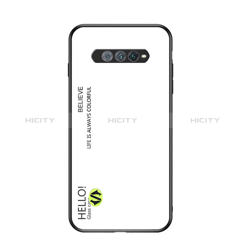 Carcasa Bumper Funda Silicona Espejo Gradiente Arco iris LS1 para Xiaomi Black Shark 4S 5G Blanco