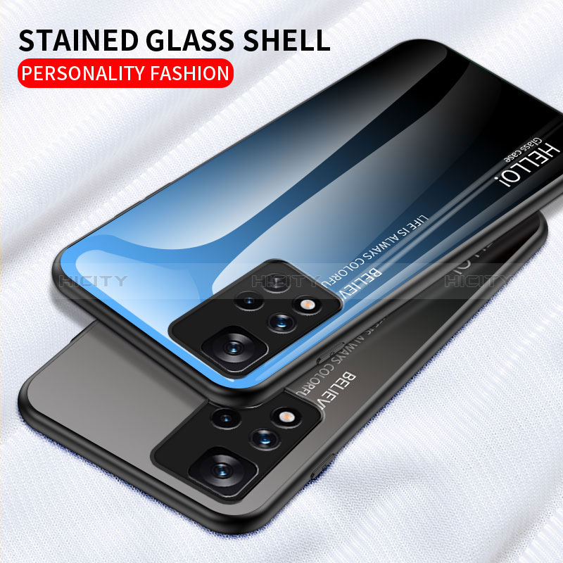 Carcasa Bumper Funda Silicona Espejo Gradiente Arco iris LS1 para Xiaomi Mi 11i 5G (2022)
