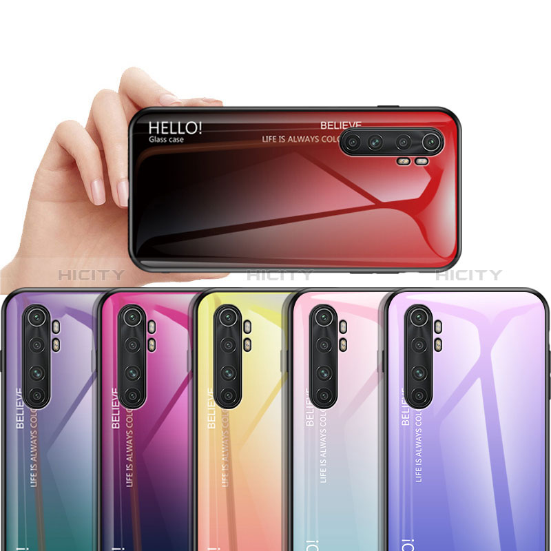 Carcasa Bumper Funda Silicona Espejo Gradiente Arco iris LS1 para Xiaomi Mi Note 10 Lite