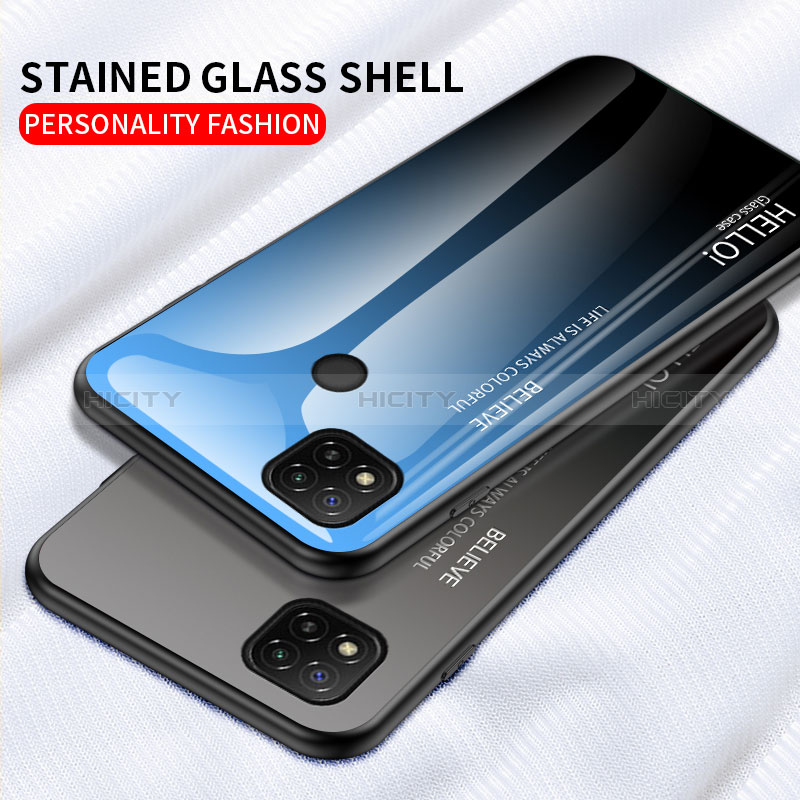 Carcasa Bumper Funda Silicona Espejo Gradiente Arco iris LS1 para Xiaomi POCO C3