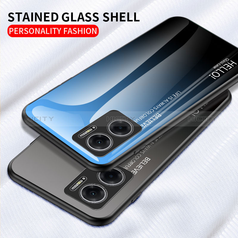 Carcasa Bumper Funda Silicona Espejo Gradiente Arco iris LS1 para Xiaomi Redmi 10 5G