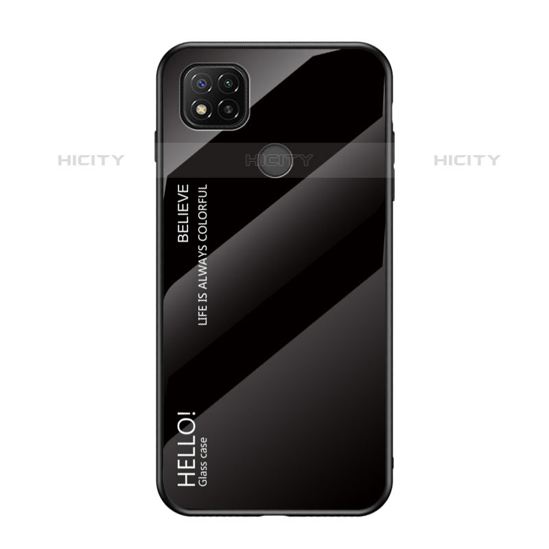 Carcasa Bumper Funda Silicona Espejo Gradiente Arco iris LS1 para Xiaomi Redmi 10A 4G Negro