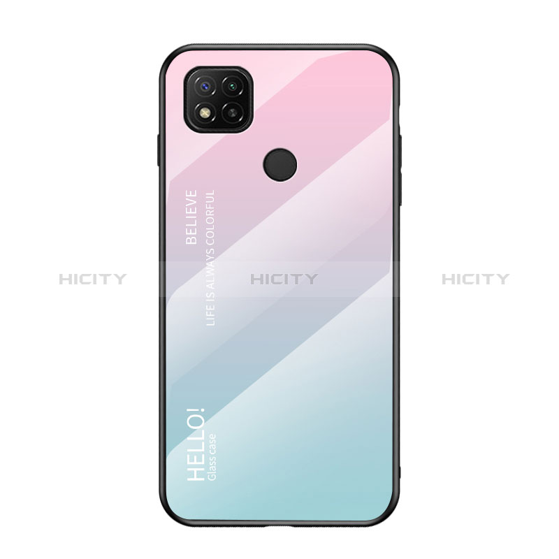 Carcasa Bumper Funda Silicona Espejo Gradiente Arco iris LS1 para Xiaomi Redmi 9 India Cian