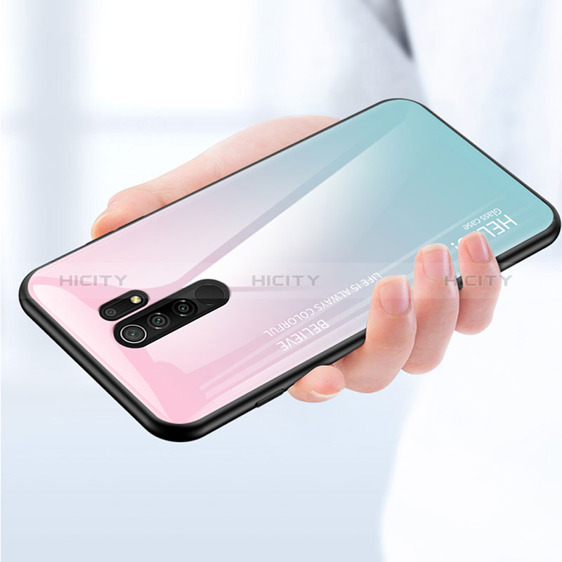 Carcasa Bumper Funda Silicona Espejo Gradiente Arco iris LS1 para Xiaomi Redmi 9 Prime India