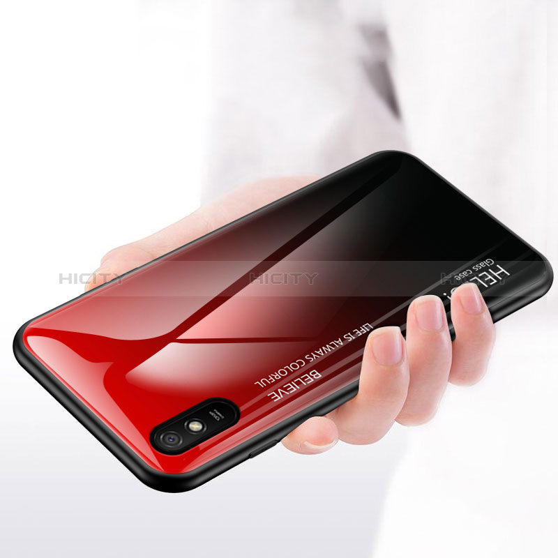 Carcasa Bumper Funda Silicona Espejo Gradiente Arco iris LS1 para Xiaomi Redmi 9A