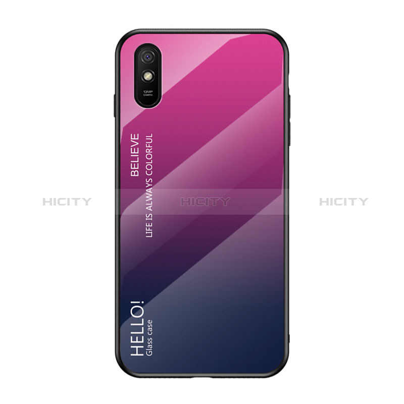 Carcasa Bumper Funda Silicona Espejo Gradiente Arco iris LS1 para Xiaomi Redmi 9AT