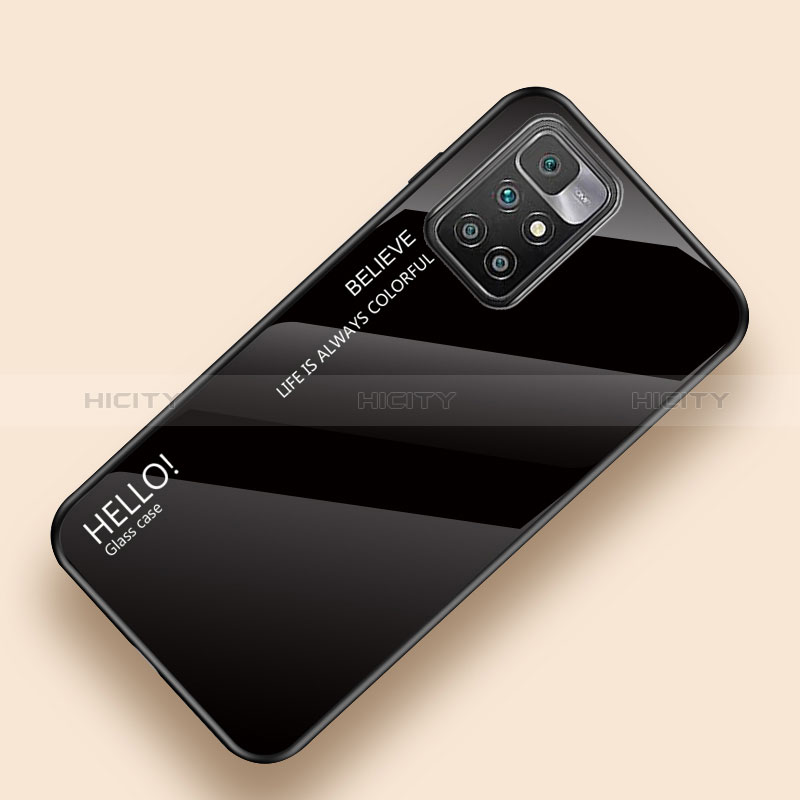 Carcasa Bumper Funda Silicona Espejo Gradiente Arco iris LS1 para Xiaomi Redmi Note 11 4G (2021) Negro