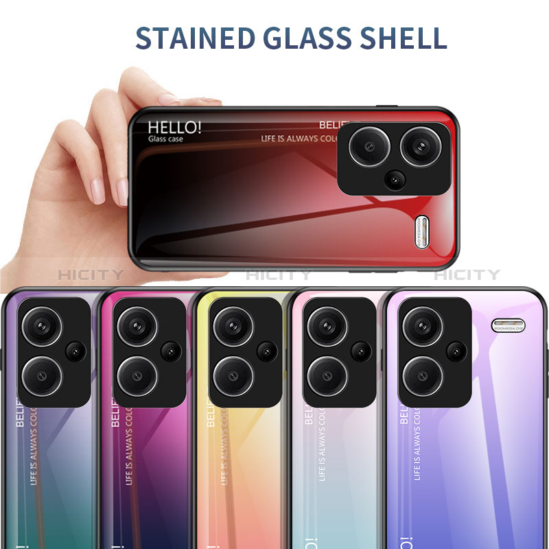 Carcasa Bumper Funda Silicona Espejo Gradiente Arco iris LS1 para Xiaomi Redmi Note 13 Pro+ Plus 5G