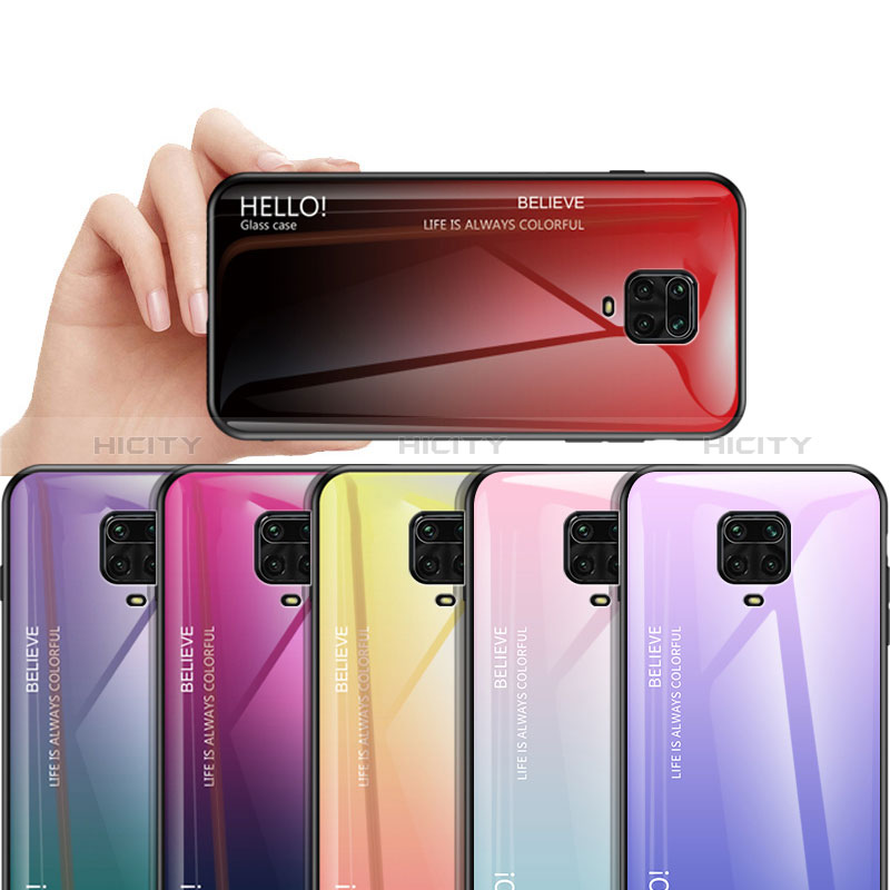 Carcasa Bumper Funda Silicona Espejo Gradiente Arco iris LS1 para Xiaomi Redmi Note 9 Pro Max