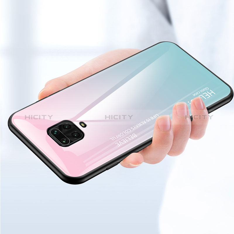 Carcasa Bumper Funda Silicona Espejo Gradiente Arco iris LS1 para Xiaomi Redmi Note 9 Pro Max