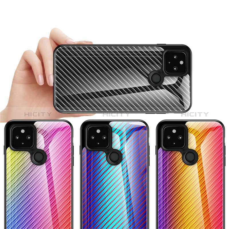 Carcasa Bumper Funda Silicona Espejo Gradiente Arco iris LS2 para Google Pixel 4a 5G