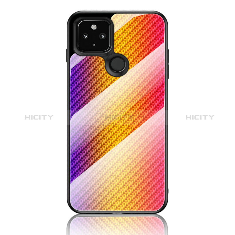 Carcasa Bumper Funda Silicona Espejo Gradiente Arco iris LS2 para Google Pixel 5 XL 5G