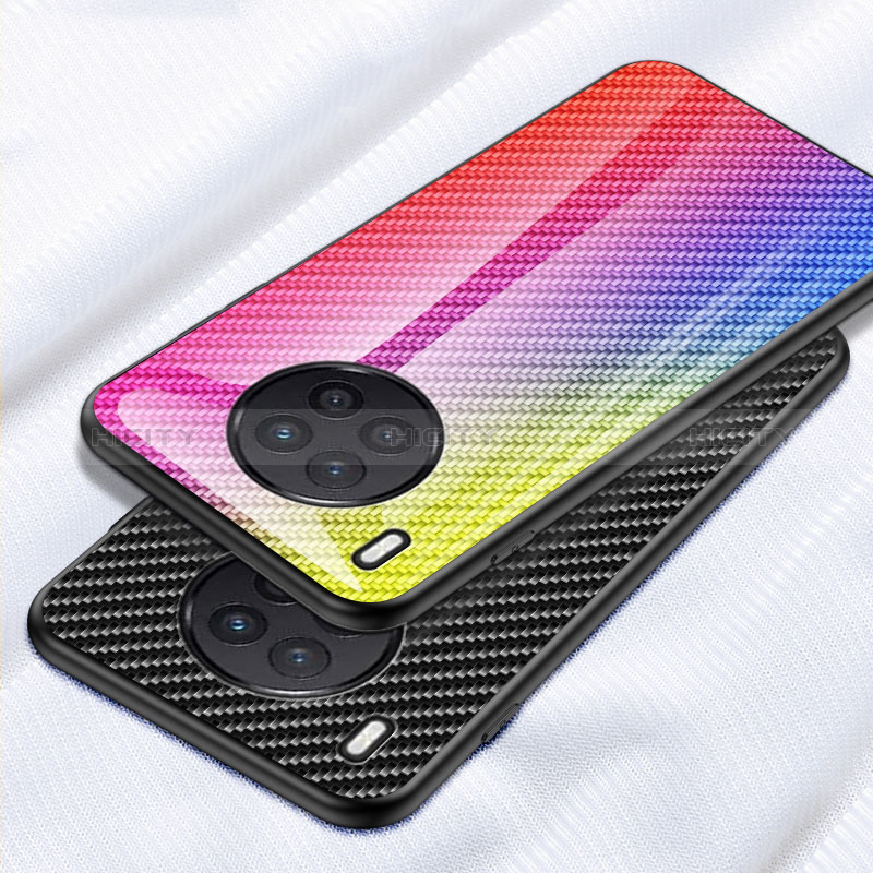 Carcasa Bumper Funda Silicona Espejo Gradiente Arco iris LS2 para Huawei Honor 50 Lite