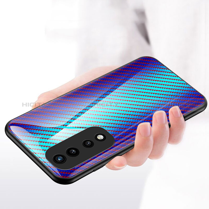 Carcasa Bumper Funda Silicona Espejo Gradiente Arco iris LS2 para Huawei Honor 70 Pro 5G