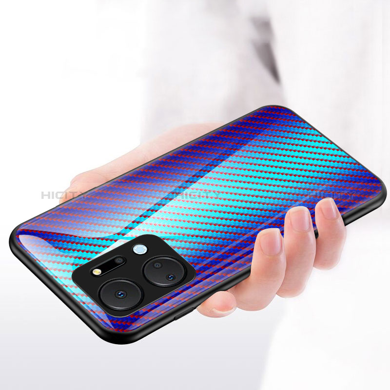 Carcasa Bumper Funda Silicona Espejo Gradiente Arco iris LS2 para Huawei Honor X7a