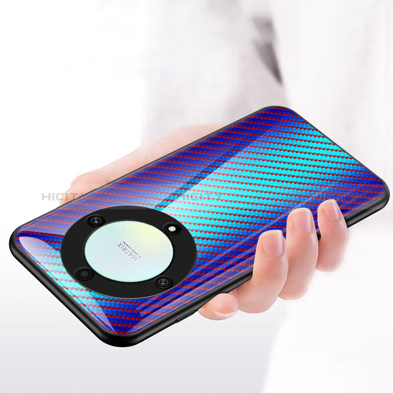 Carcasa Bumper Funda Silicona Espejo Gradiente Arco iris LS2 para Huawei Honor X9a 5G