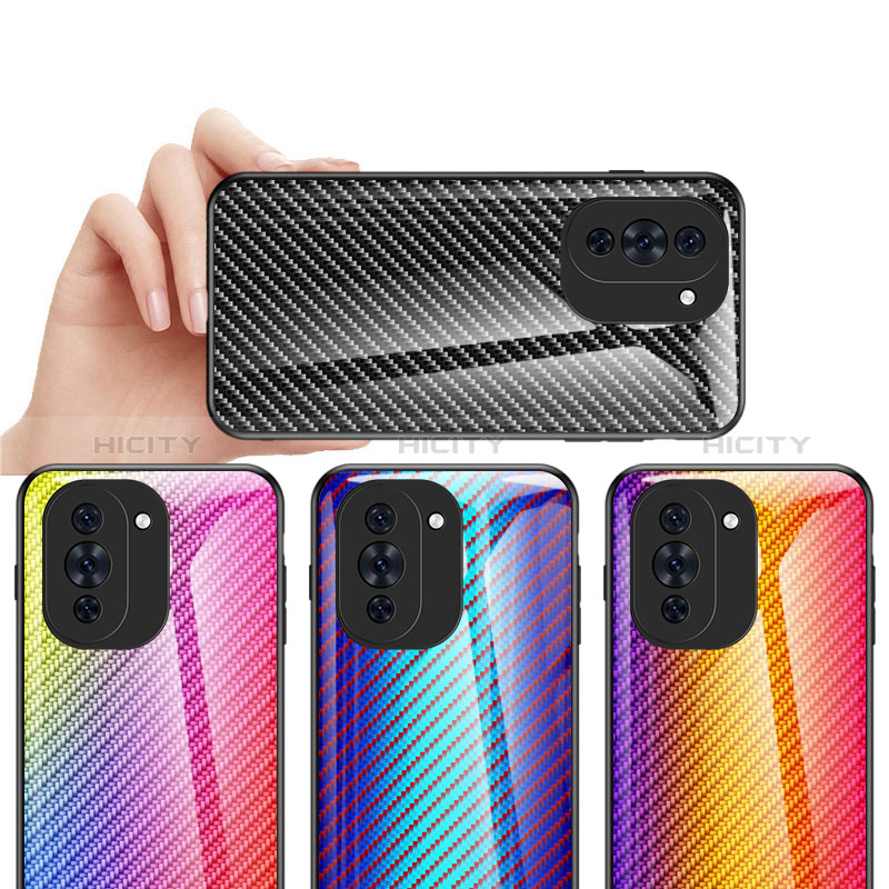 Carcasa Bumper Funda Silicona Espejo Gradiente Arco iris LS2 para Huawei Nova 10