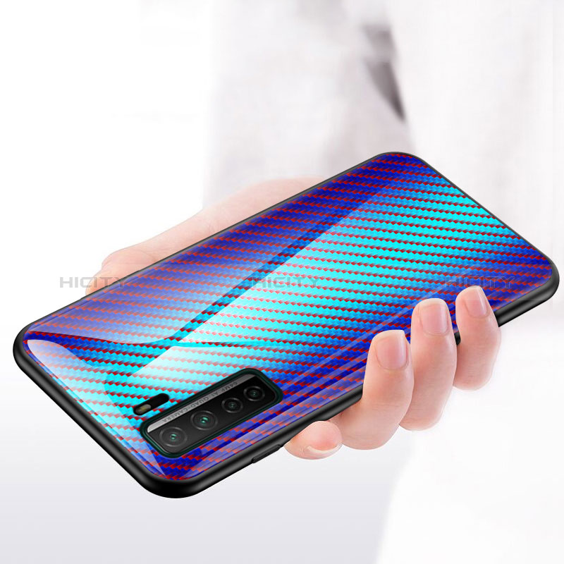 Carcasa Bumper Funda Silicona Espejo Gradiente Arco iris LS2 para Huawei Nova 7 SE 5G