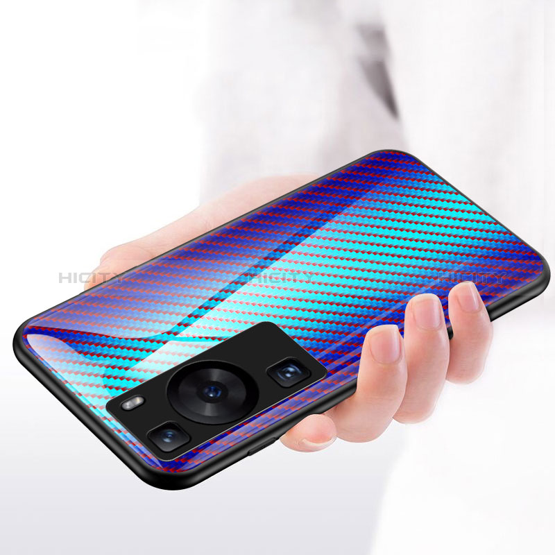 Carcasa Bumper Funda Silicona Espejo Gradiente Arco iris LS2 para Huawei P60 Pro