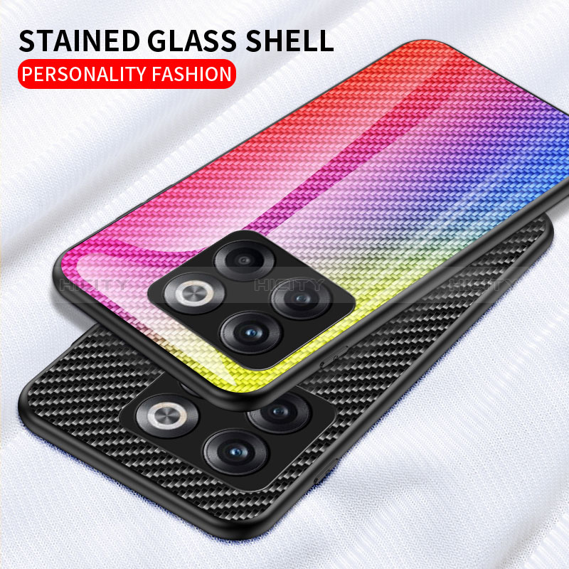 Carcasa Bumper Funda Silicona Espejo Gradiente Arco iris LS2 para OnePlus Ace Pro 5G