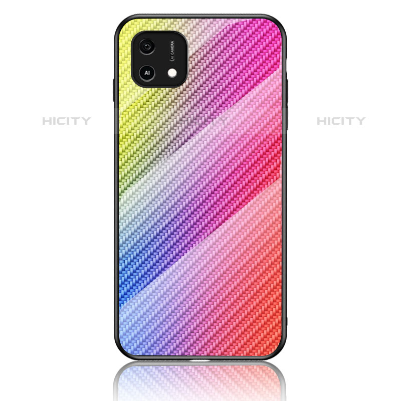 Carcasa Bumper Funda Silicona Espejo Gradiente Arco iris LS2 para Oppo A16e