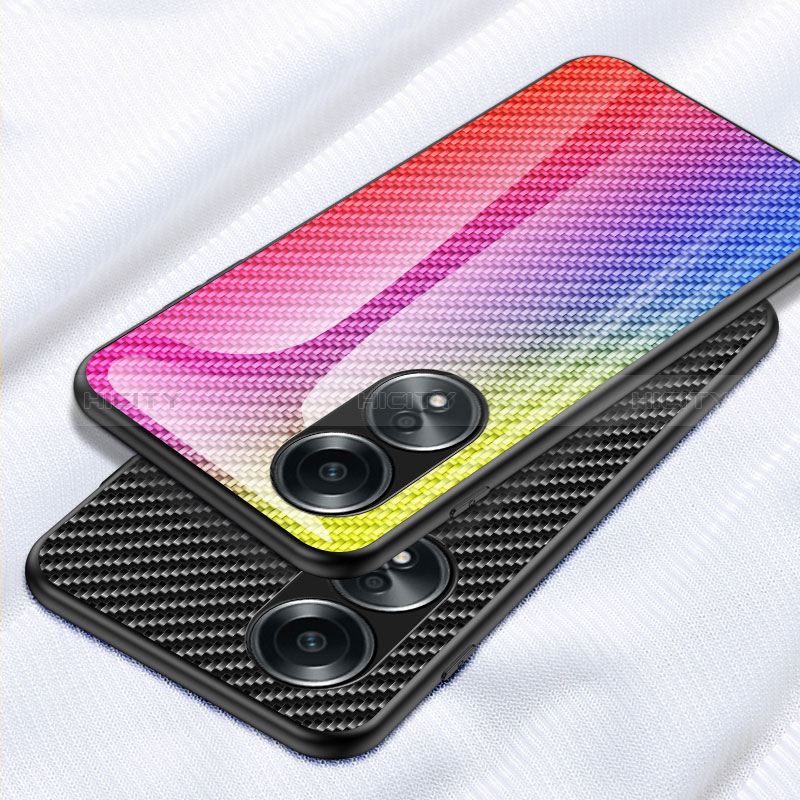 Carcasa Bumper Funda Silicona Espejo Gradiente Arco iris LS2 para Oppo A18