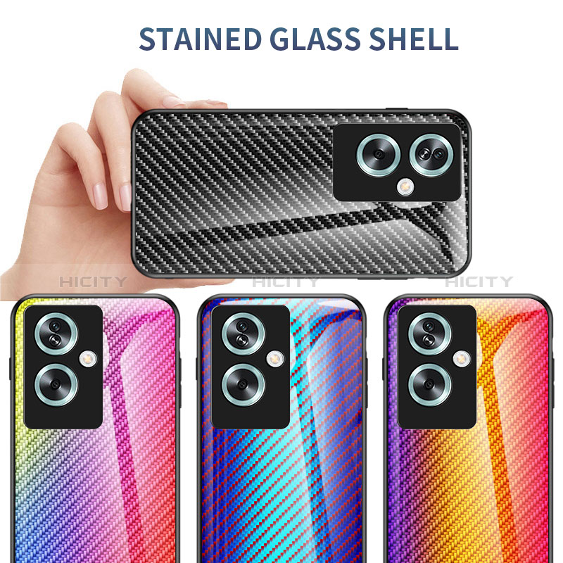 Carcasa Bumper Funda Silicona Espejo Gradiente Arco iris LS2 para Oppo A79 5G